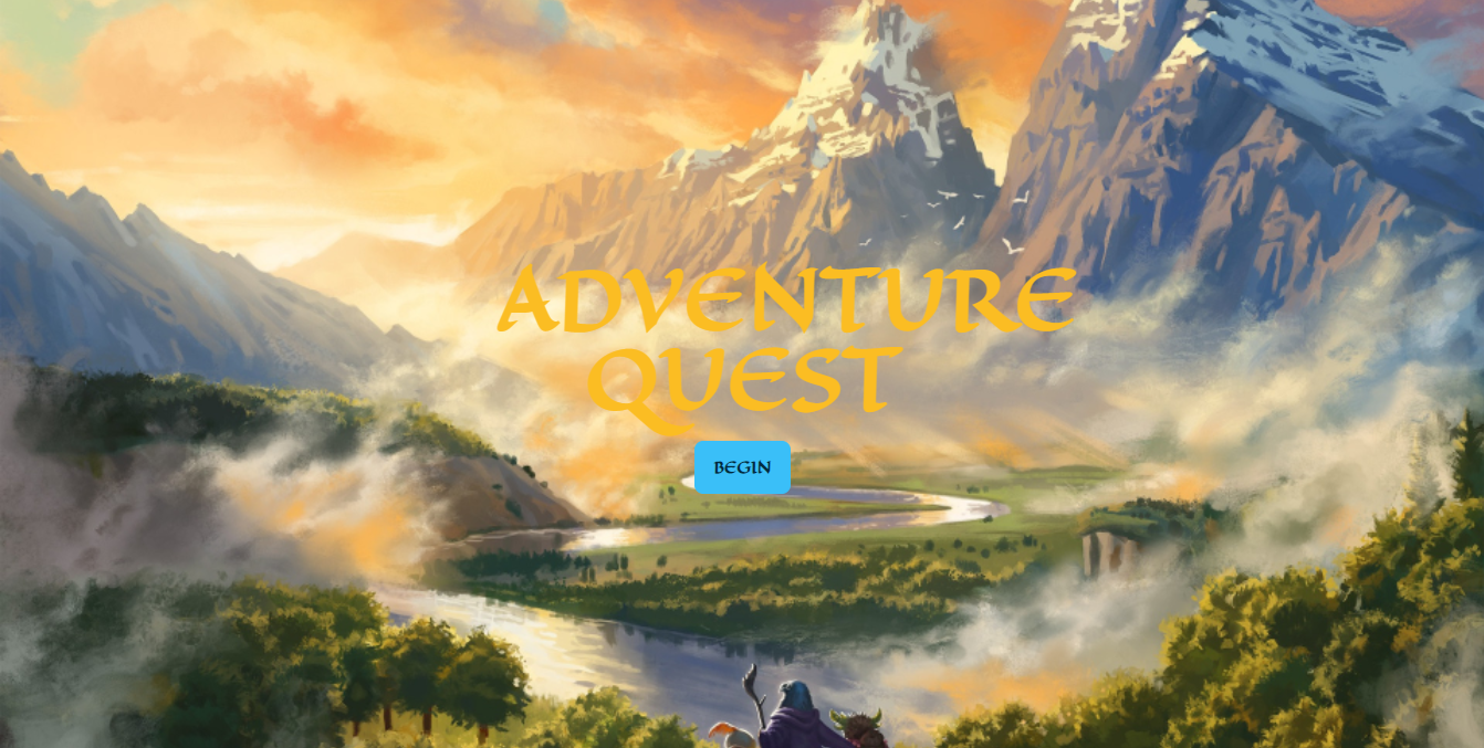 adventure quest landing page