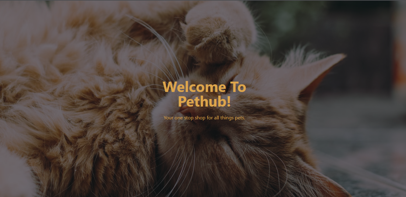 pethub page landing page